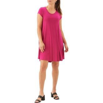 Karen Kane Maggie Cap Sleeve Trapeze Dress in Cherry Pink at Nordstrom, Size X-Large