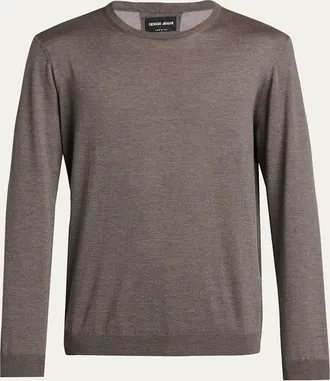 Giorgio Armani Mens Silk/Cotton Crewneck Sweater