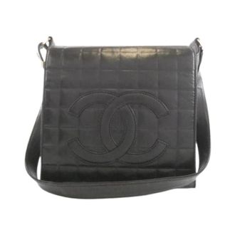 Chanel Pre-owned Choco Bar Lambskin Shoulder Bag - Dames - Pre-owned - Zwart - Maat: ONE Size Leer