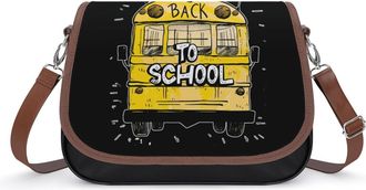 Generic School Bus Back to School Crossbody Bags for Women Shoulder Messenger Bag Purse Handbags
