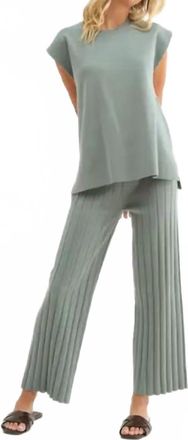 Wishlist Sweater Top And Pants Set In Green Mint