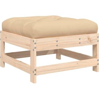vidaXL Taburete De Jard&iacute;n Con Coj&iacute;n Madera Maciza De Pino Vidaxl