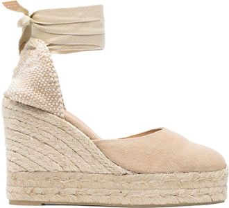 Castaner Carina 8 100mm wedge espadrilles - women - Calf Leather/Jute/Fabric/Cotton/Rubber - 40 - Neutrals