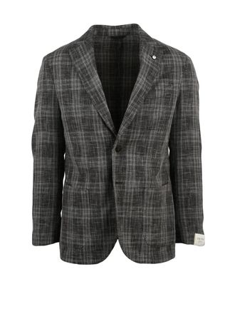 L.B.M. 1911 Brown Wool Cotton Polyamide Rounded Blazer