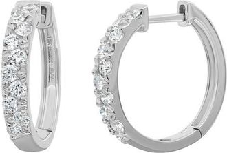 Bony Levy Mika Diamond Hoop Earring in 18K White Gold at Nordstrom