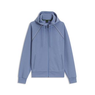 BOSS Piping-detail zip-up hoodie in a cotton blend