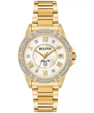 Bulova Marine Star WoMens Gold Watch 98R235 Stainless Steel - One Size