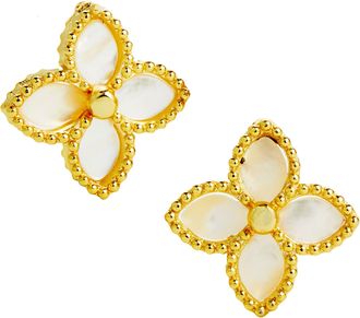Savvy Cie Jewels 18K Gold Vermeil Agate Stud
