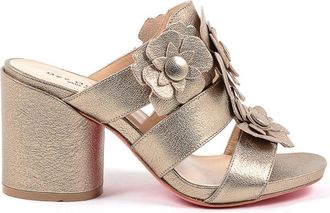 Dee Ocleppo Gold Leather High-Heel Sandal