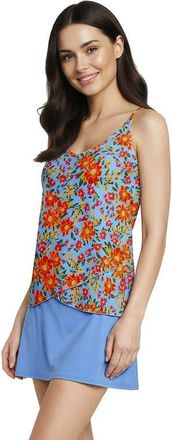 Lands End Tulip Hem Tankini Top in Blue Springside Floral at Nordstrom, Size X-Small P