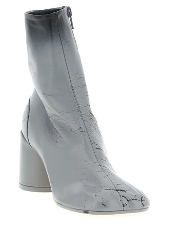 Maison Margiela Womens Gray Lambskin Ankle Boots