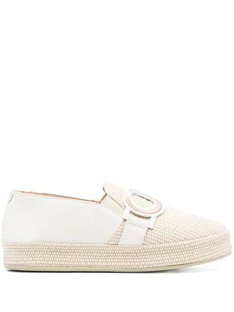 Casadei logo-aplliqué loafers - Neutrals
