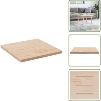 vidaXL The Living Store Piano Tavolo 60x60x2,5 cm in Legno Massello di Pino Quadrato - Piano in legno