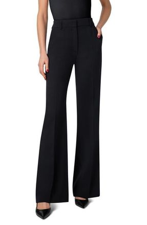 Akris Florine Wide Leg Wool Blend Pants in Black at Nordstrom, Size 10