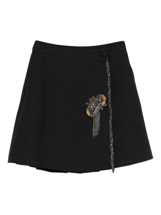 Dice Kayek crystal-embellished skirt - women - Virgin Wool/Silk - 38 - Black
