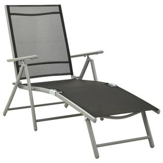 Berkfield Home Comfortable 3 Piece Garden Lounge Set Textilene & Aluminium Silver in Black
