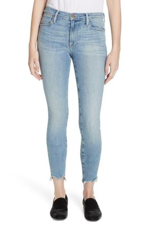 Frame Denim Le High Chew Hem Ankle Skinny Jeans in Paltrow at Nordstrom, Size 27