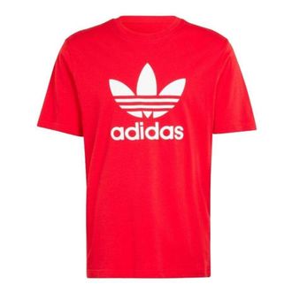adidas Adicolor Trefoil T-Shirt Asia Sizing Red White IR8009