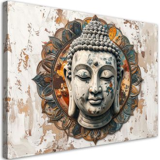 Feeby Cuadro Sobre Lienzo, Buda Zen Spa Cabeza Oriente, 120x80