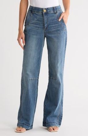 Democracy Dart Wide Leg Jeans in Mid Blue Artisanal at Nordstrom Rack, Size 2