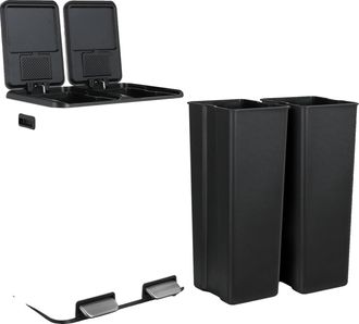 OEM Cubo De Basura, Dise&ntilde;o De Doble Compartimento, Control De Olores, Blanco, 60 Litros (16 Galones)