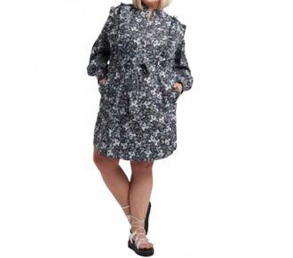 Erdem Primrose Ruffle Shirt Dress In Chambray Bud