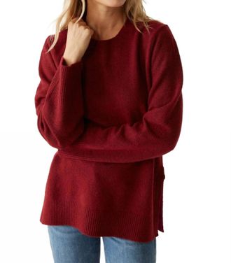 Michael Stars Imogen Crew Neck Sweater In Dark Carmine