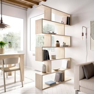 Dmora Librer&iacute;a Doble Cara Decorativa Y Funcional, Color Roble, Medidas 80 X 192 X 25 Cm, Con Embalaje Reforzado - Dmora