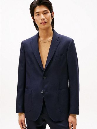 Tommy Hilfiger Pure Wool Basketweave Regular Fit Blazer
