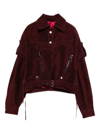 Manokhi zip suede jacket - Rood