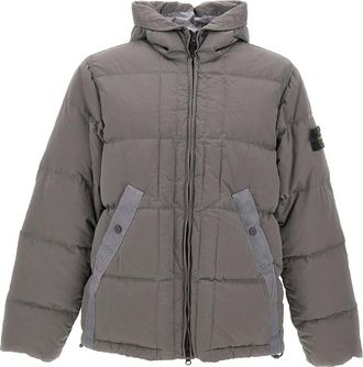 Stone Island Grey Quilted Hood Jacket