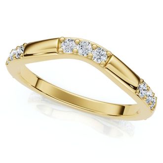 Pompeii3 1/3Ct Diamond Contour Wedding Guard Ring Womens Band 14k Gold Lab Grown