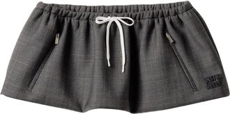 Miu Miu Minigonna in pied-de-poule - Grigio