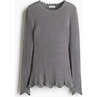 H&M Glittery Viscose Top in Gray at Nordstrom, Size X-Small