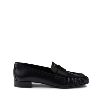 Prada Pleated Leather Loafers