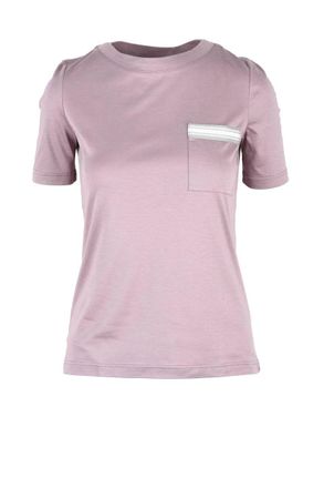 Eleventy Lavender Lyocell Cotton Womens Lyocell Cotton T-shirt