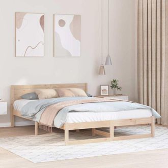 vidaXL Vidaxl - Estructura De Cama Marr&oacute;n 160 X 200 Cm Madera Maciza De Pino