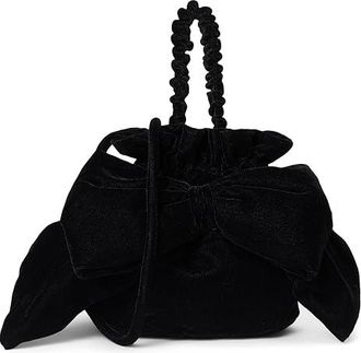 Free People Belle Velvet Bow Bag Shoulder Womens Handbags Black, Polyester/Velvet