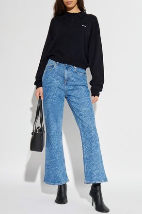 Ganni Jeans With Flared Legs, Womens, Blue