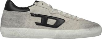 Diesel Heren S-Leroji leren sportschoenen (Zilver)