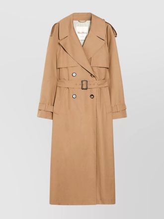 Max Mara belted double-breasted trench coat with rain cape