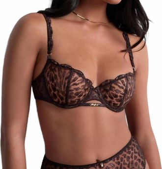 Aubade Crazy In Love Half Cup Bra In Satin Brown
