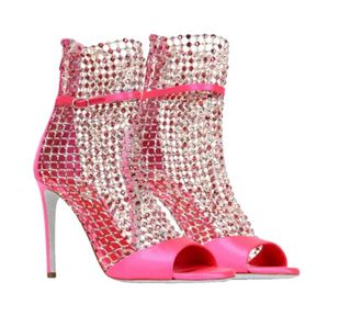 Rene Caovilla Tropical Juice Galaxia Satin Sandals Size 40