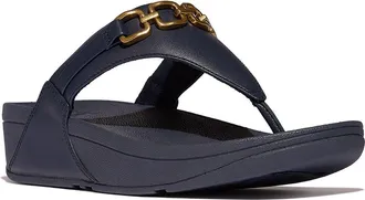 FitFlop Lulu Square Chain Sandal in Midnight Navy at Nordstrom, Size 11