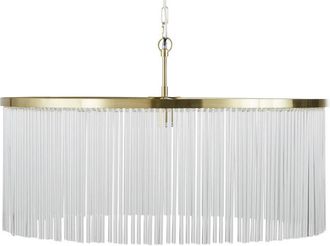 Maisons du monde L&aacute;mpara de techo con flecos de vidrio y metal dorado