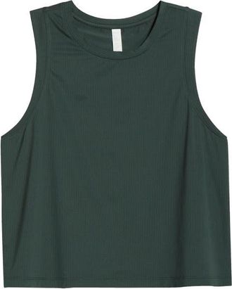 Zella Smash Hit Mesh Tank in Green Timber at Nordstrom, Size Xx-Large