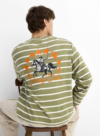 Djab Mens Striped graphic T-shirt