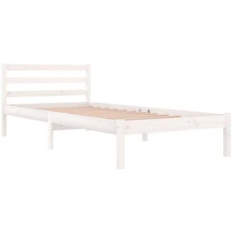 ITYhome Ityhome - Bed Frame without Mattress Solid Wood Pine 90x200cm White vidaXL