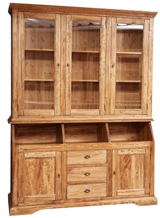 Biscottini International Biblioteca Country De Madera Maciza De Tilo Acabado Con Efecto Natural 172 X50x226 Cm