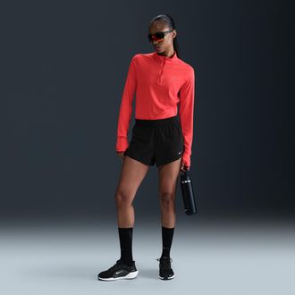 Nike Womens Swift Dri-FIT Mid-Rise 2.5 Brief-Lined Running Shorts in Black | HQ0638-010